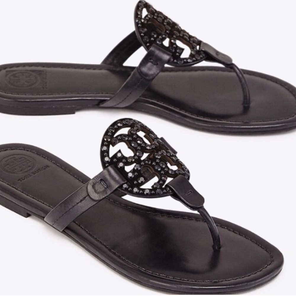 NWT Tory Burch Crystal Millers Sandals 6 - Picture 3 of 8